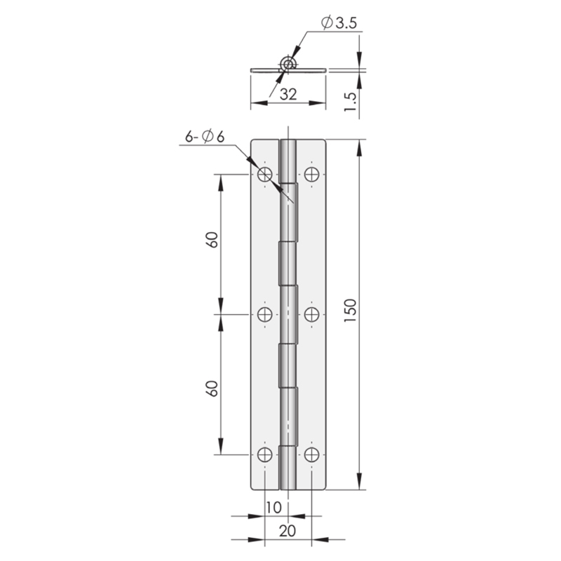 CL253-5S 180°Opened Polished Nature Stainless Steel Hinges