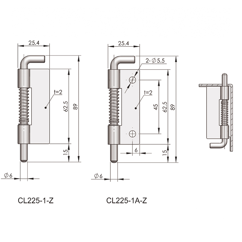 CL225-1AS 55g 400lot Polished Nature Stainless Steel Hinge Sheet