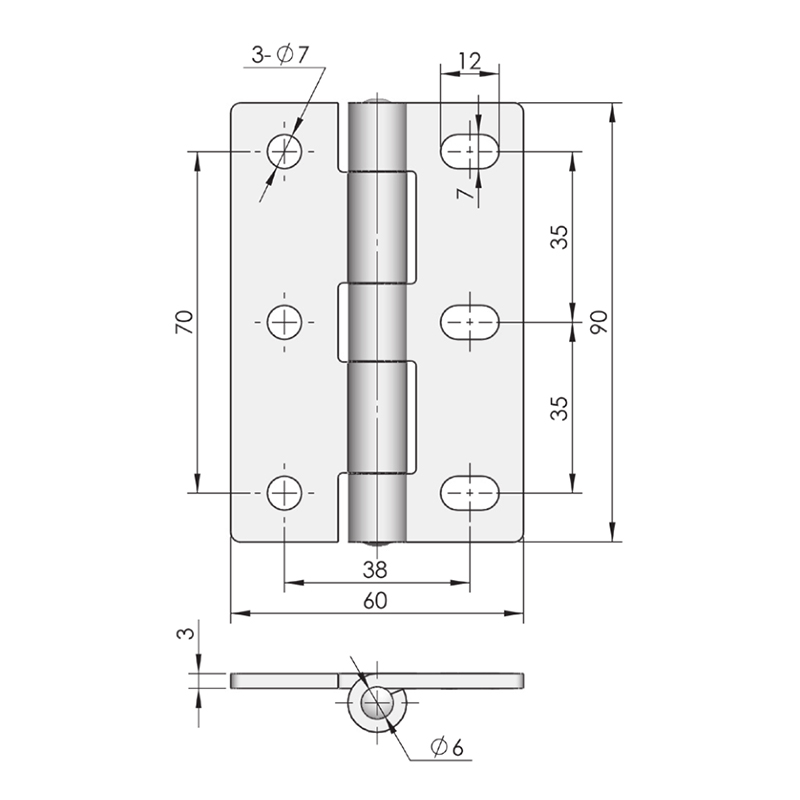 CL253-3 165g 120lot Mirror Polishing Stainless Steel Hinges