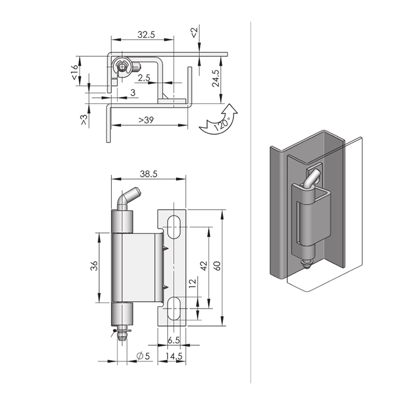 CL101-4F 86g 200lot Iron (White Zinc Plating) Hinges