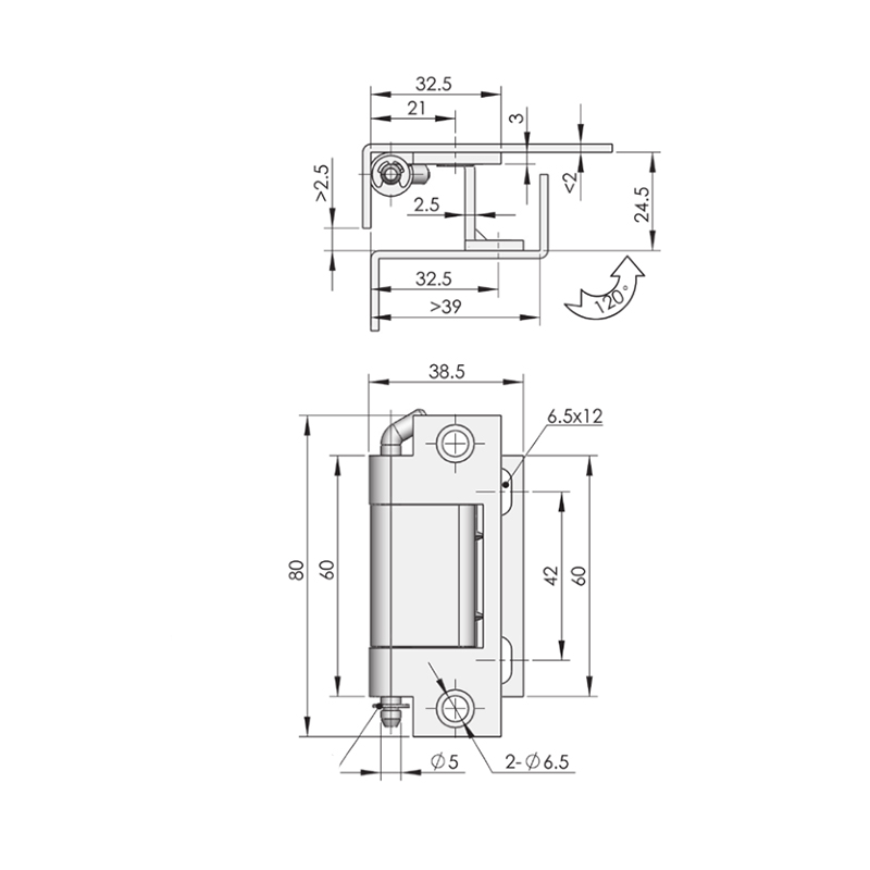 CL101-2F 106g 200lot Iron (White Zinc Plating) Hinges