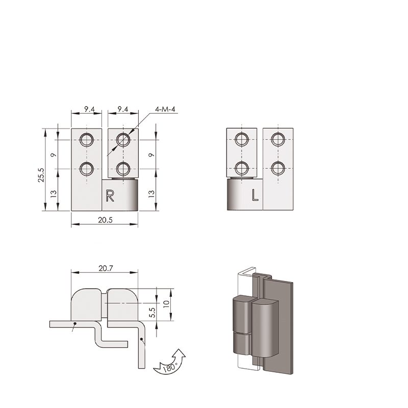 CL203-4 270N Radial Load Industrial External Hinges