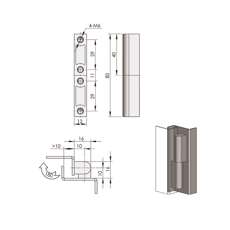 CL204-1 Zinc Alloy (Chromium Plating) External Hinges