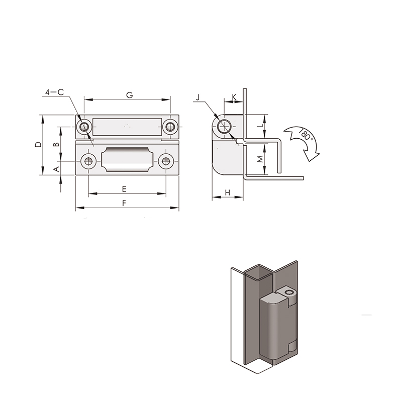 CL219-1S 164g 25lot Brushed Polished Stainless Steel Hinges With Pin