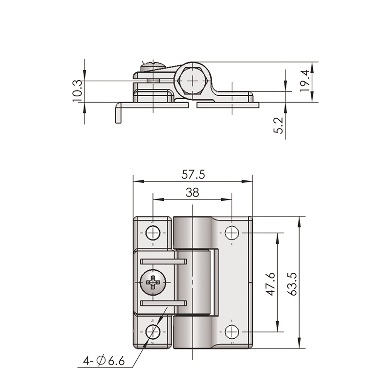 CL272-2 POM Hinge PC Shaft Damping Hinges