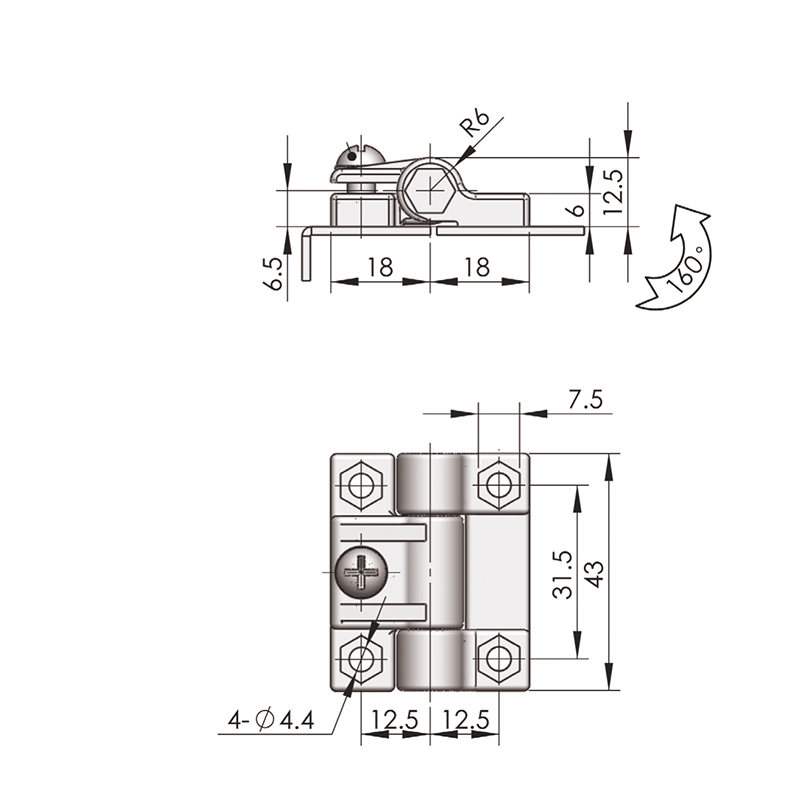 CL272 Black PA Hinge Damping Hinges