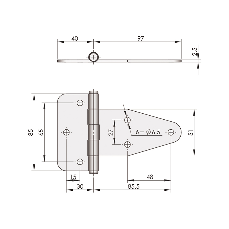 CL115 170g Mirror Polishing Stainless Steel Industrial Hinges