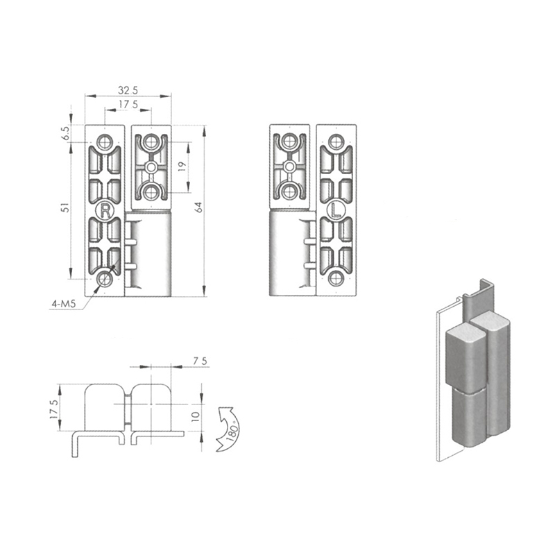 CL203-1 Spray Black Or Electroplated Matte Chrome External Hinges