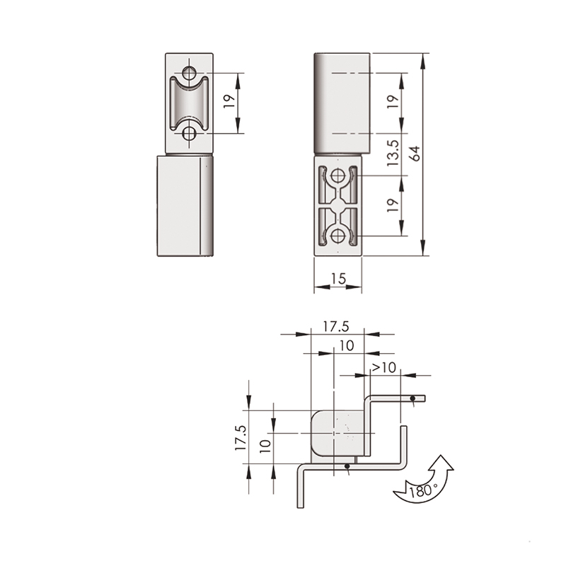 CL203-2S Stainless Steel Industrial External Hinges