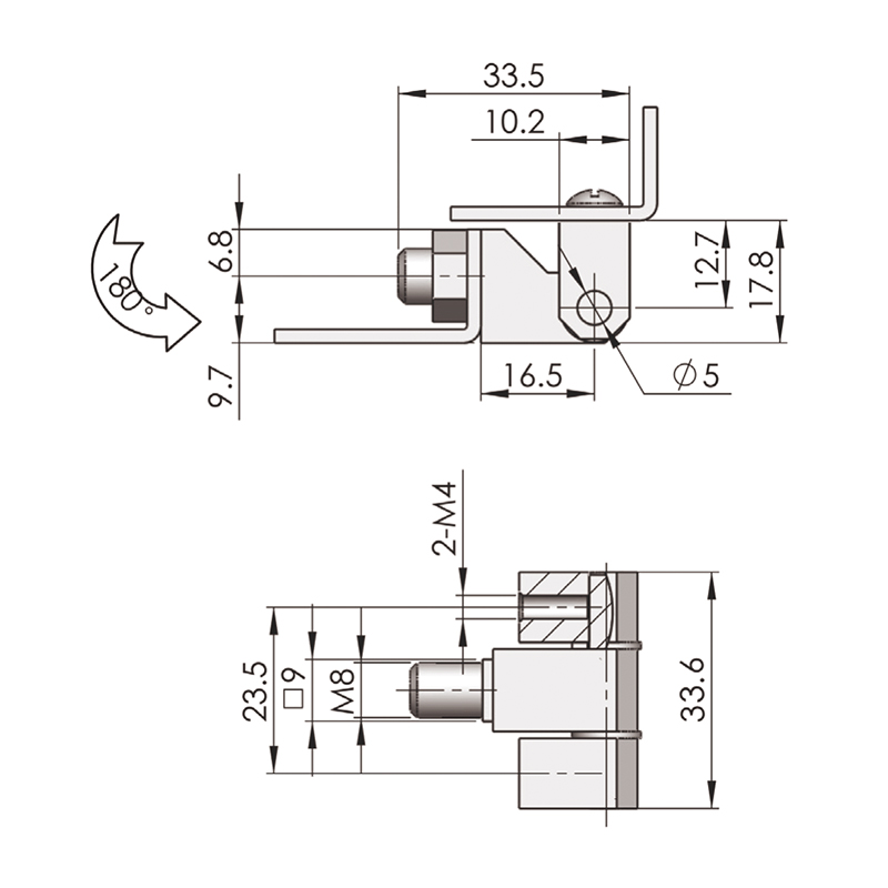 CL206-2 Spray-Molded Black Or White Galvanized External Hinges