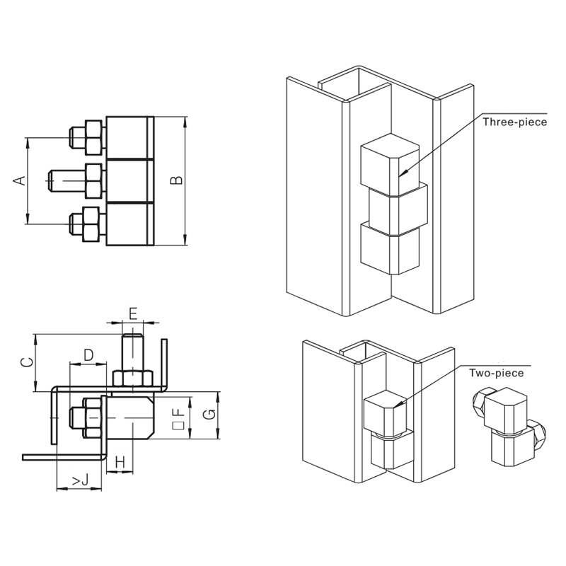 CL206-3A Galvanized Iron Industrial External Hinges