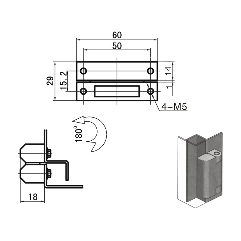 CL219-A Iron (Spray Black Or Matt) External Hinges