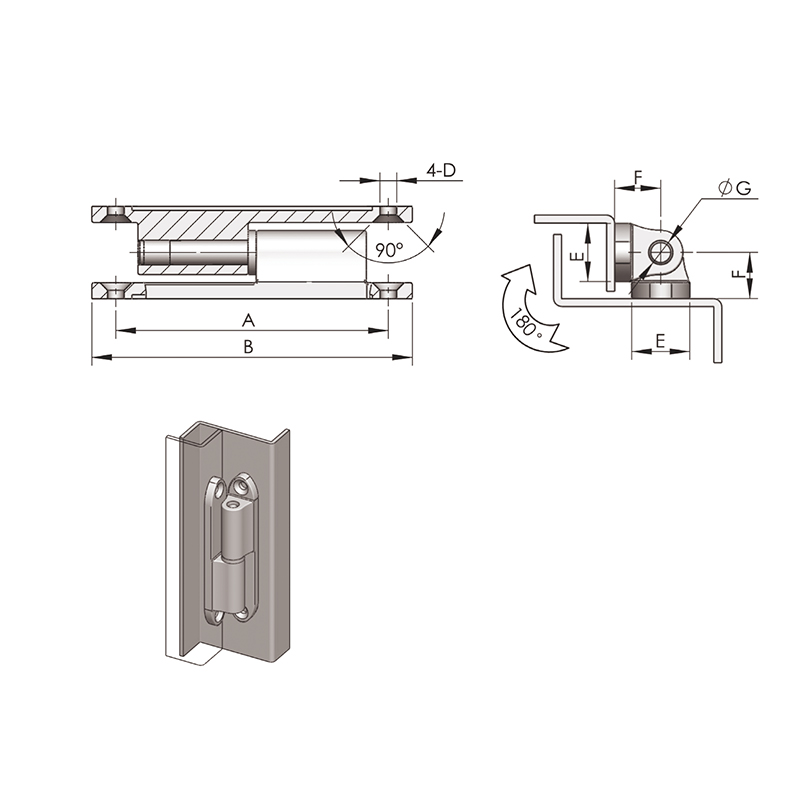 CL231-1 104g 240lot Brushed Polished Stainless Steel Hinges