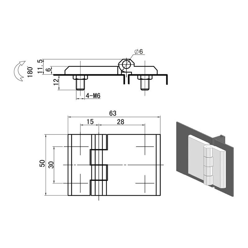 CL233-2A-2S Brushed Polished SUS304 Stainless Steel Hinges And Pin