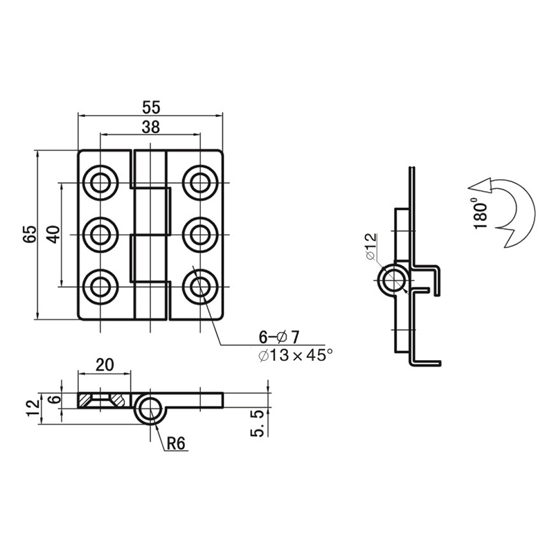 CL233-4S 144g Brushed And Polished SUS304 Stainless Steel Hinges