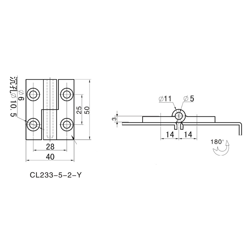 CL233-5-2 Blue-White Zinc Plating Or Blackening External Hinges