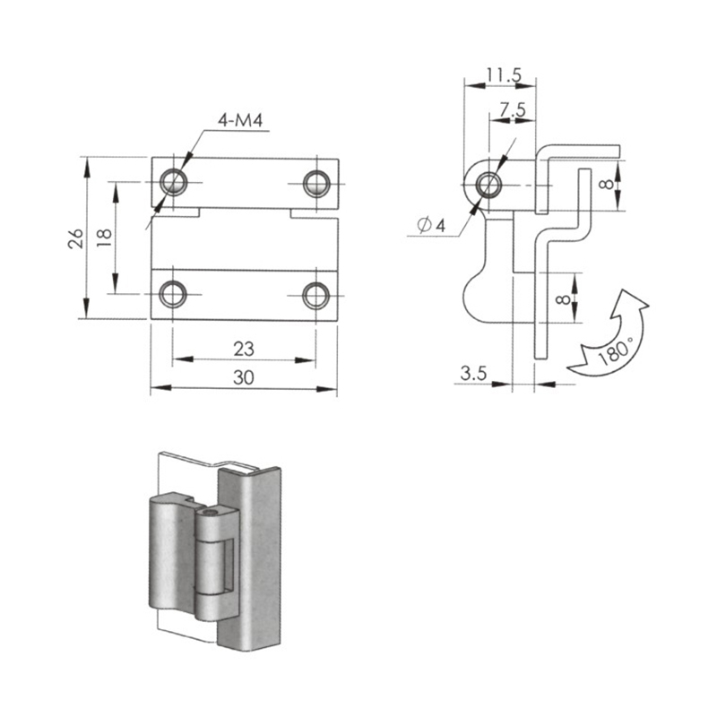 CL234 Spray Plastic (Black Gloss), Nickel-Plated Pin External Hinges