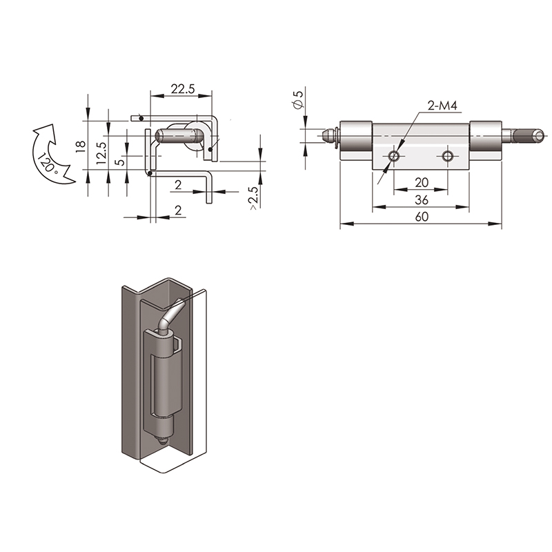 CL248-1 52g White Zinc Plated Carbon Steel Built-in Hinges