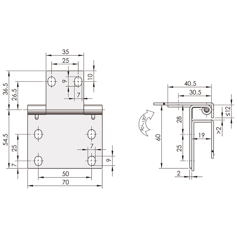 CL273 Opening Angle 90°- 120° White Zinc Plating Iron Built-in Hinges