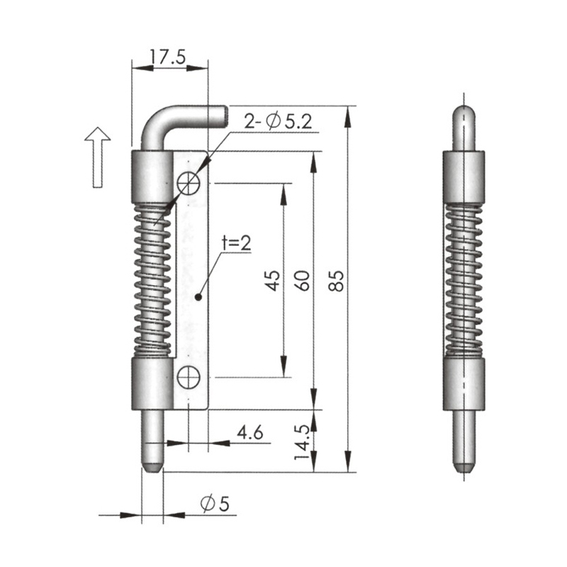 CL225-3S 430N Maximum Static Load Polished Nature Stainless Steel Hinges