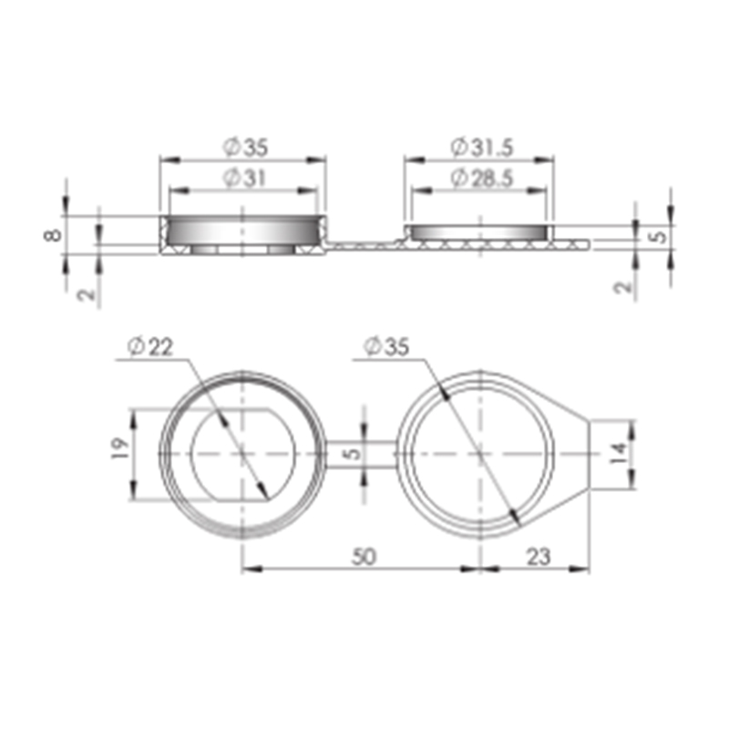 WP001 31mm inner diameter Black PA Waterproof Cover Lock Accessories