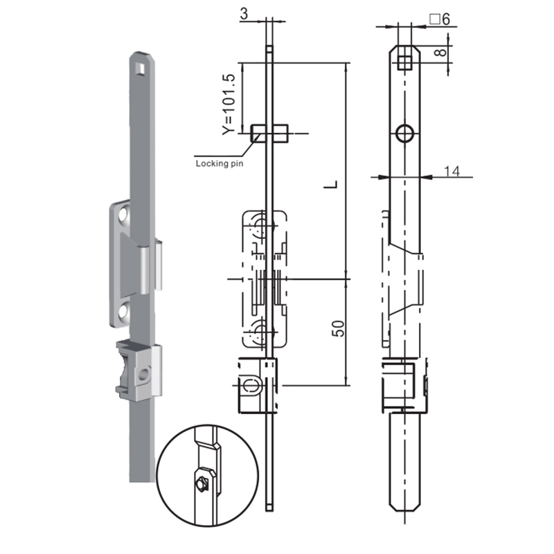 LG010-3 With Locking Pin Connecting Rod Accessories