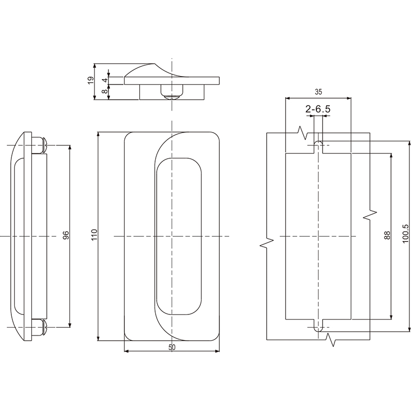 LS523A Bright Chrome Zinc Alloy Industrial Door Handle