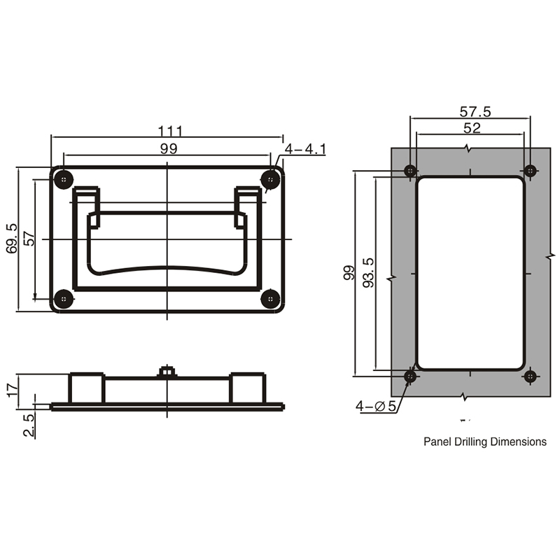 LS504-4 Convenient to Install Industrial Door Handle