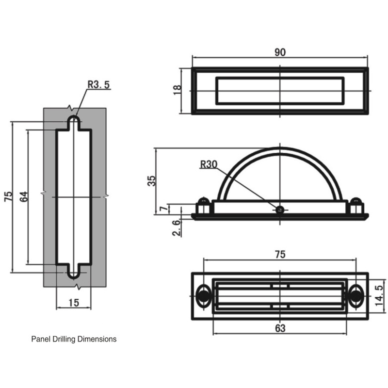 LS501-3 Zinc Alloy Material Industrial Door Handle