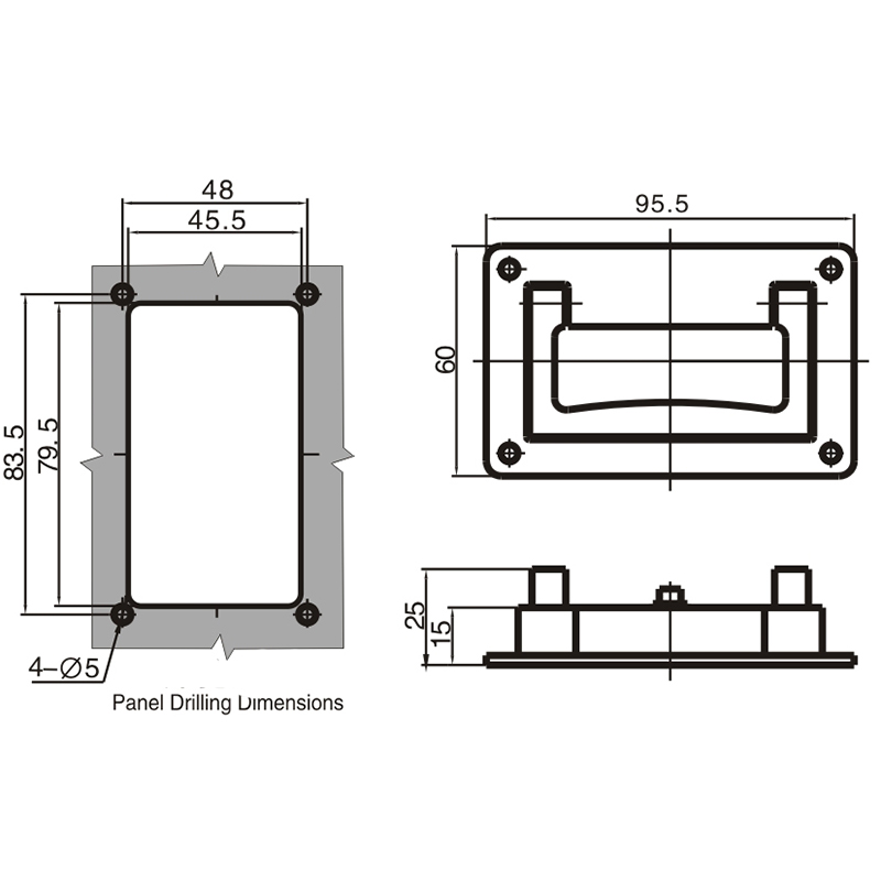 LS504-5 Zinc Alloy Chrome Plating Industrial Door Handle