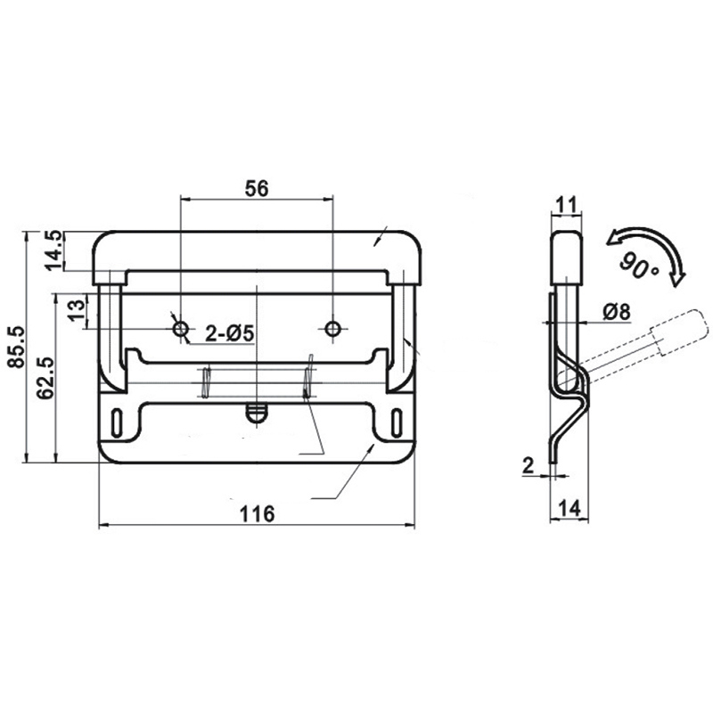 LS504-2 Aluminium Alloy Industrial Door Handle