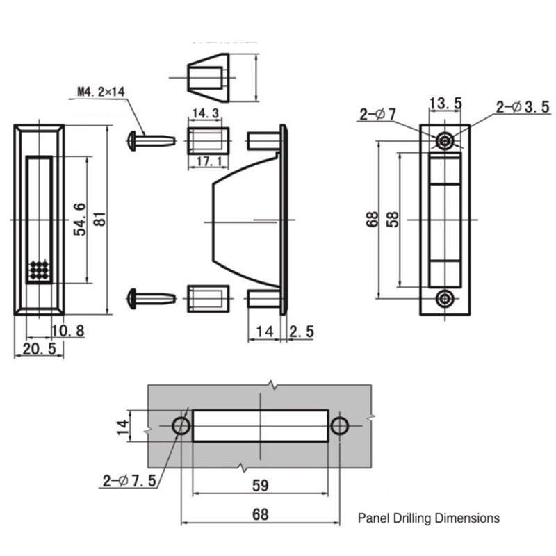 LS501-4 Off-white or Gray Industrial Door Handle