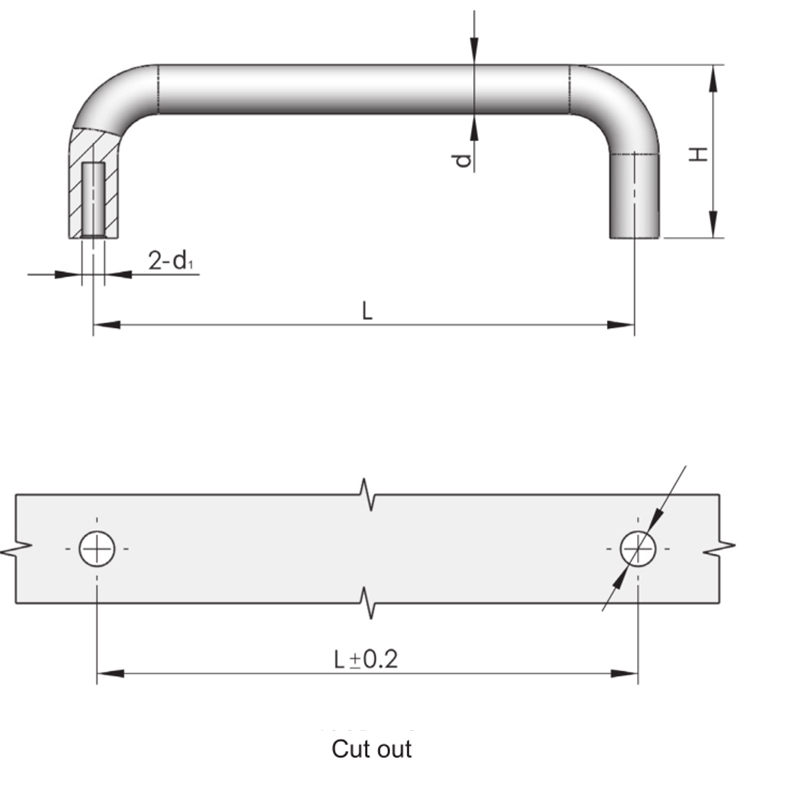 LS511 Bright Chromium Plating Zinc Alloy Door Handle