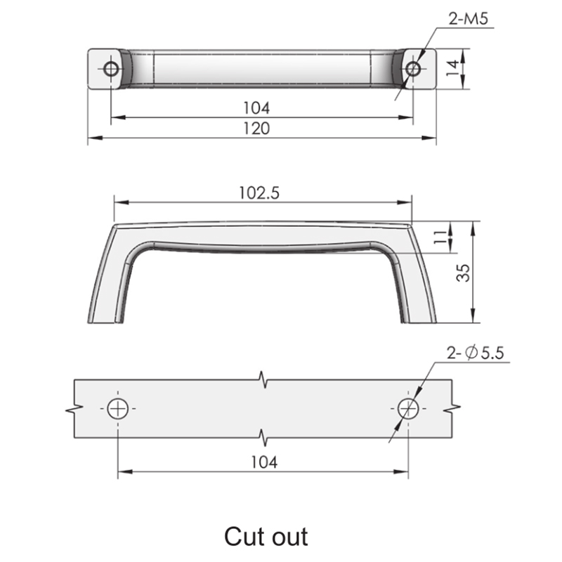 LS514-2 Nano Matte Industrial Door Handle