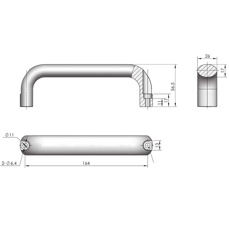 LS516-2A 3000N Maximum Static Load Door Handle