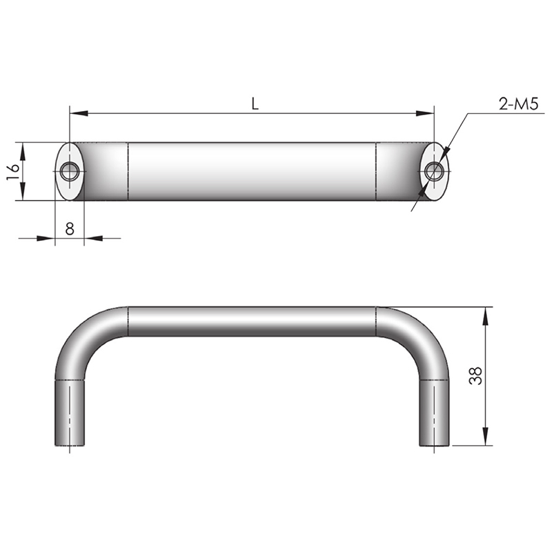 LS516 Aluminium Alloy Material Door Handle