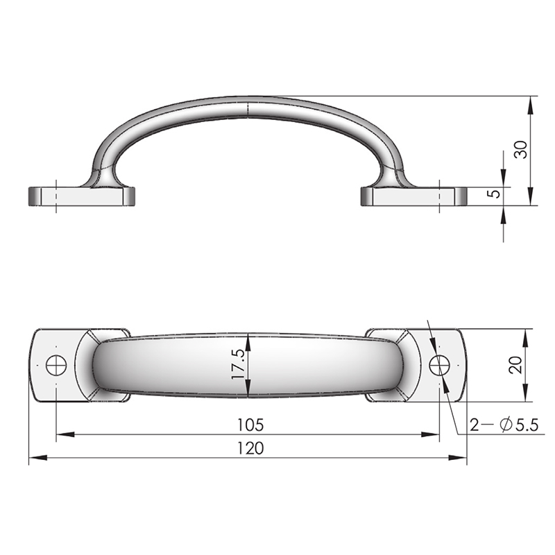 LS519 Mirror Polishing Industrial Door Handle