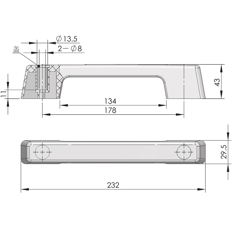 LS521 1050N Maximum Static Load Door Handle