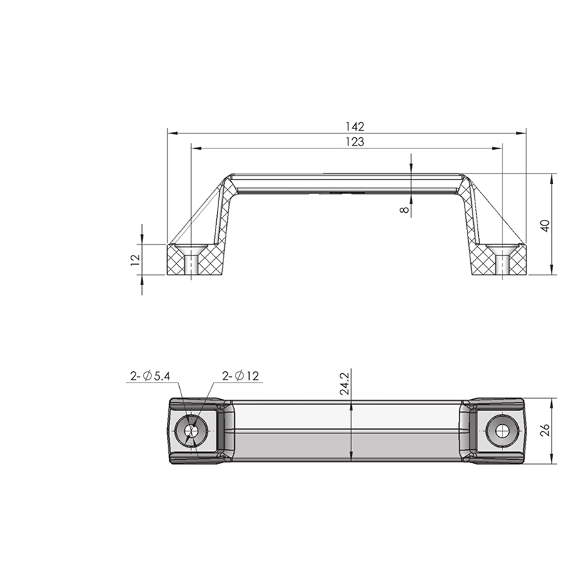 LS522-3  50g Single Weight Industrial Door Handle