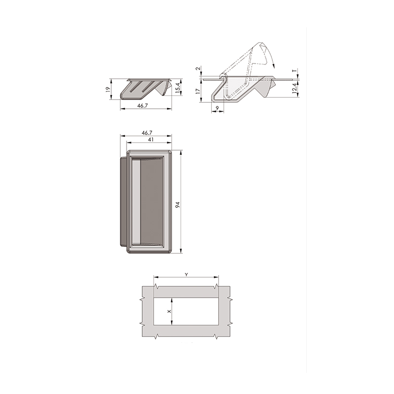 LS537-2 Black Nylon Door Panel Opening Door Handle